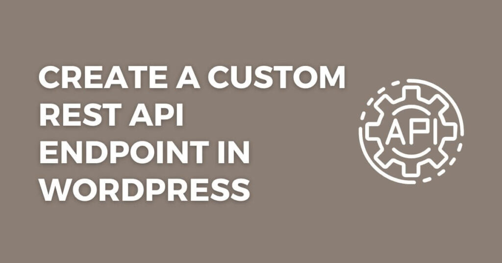 Create a custom REST endpoint